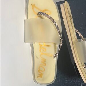 Sam Edelman Women's Clear and Cream Slide Sandals